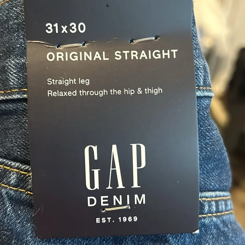 GAP NWT Men's Original Straight Denim Jeans Size 31x30